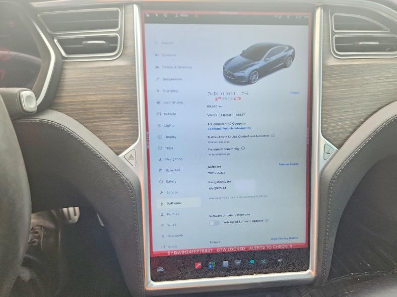 Aukcja sprzedaży 2015 Tesla Model S, vin: 5YJSA1H24FFP76837, numer aukcji: 64119776