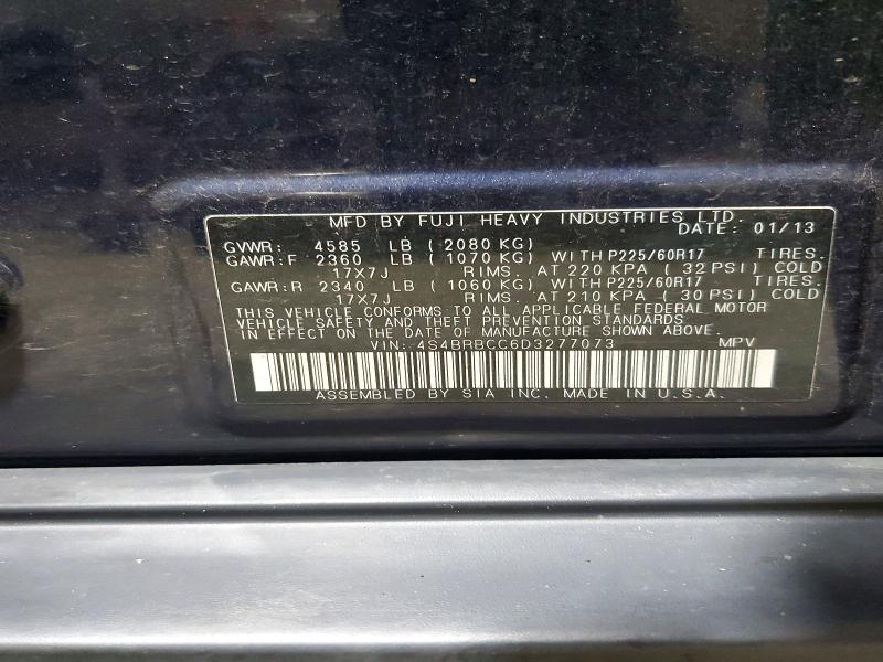 64796116 :رقم المزاد ، 4S4BRBCC6D3277073 vin ، 2013 Subaru Outback مزاد بيع
