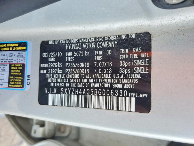Aukcja sprzedaży 2011 Hyundai Santa Fe, vin: 5XYZH4AG5BG006330, numer aukcji: 64030266