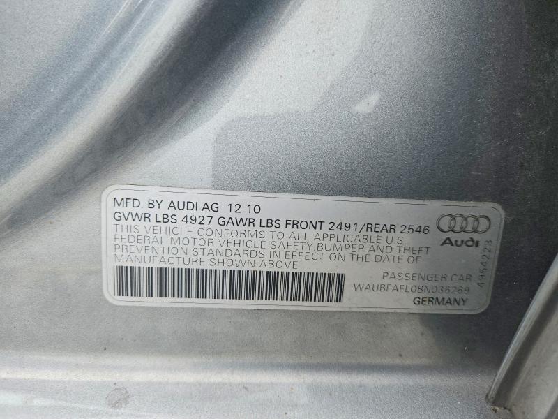 Продажа на аукционе авто 2011 Audi A4, vin: WAUBFAFL0BN036269, номер лота: 65042086