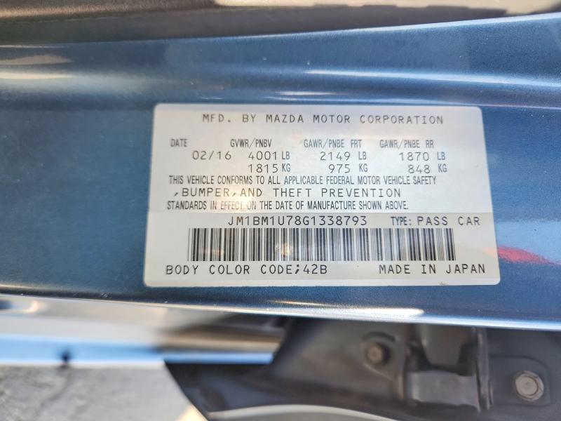 Aukcja sprzedaży 2016 Mazda 3, vin: JM1BM1U78G1338793, numer aukcji: 64701896