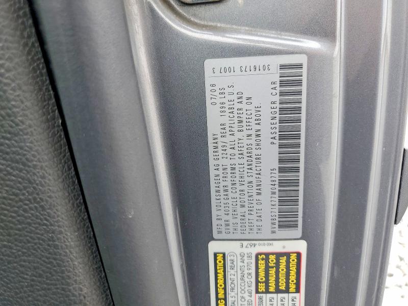 2007 Volkswagen Rabbit მანქანა იყიდება აუქციონზე, vin: WVWBS71K77W048775, აუქციონის ნომერი: 64800036