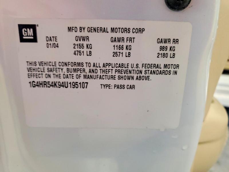 64438136 :رقم المزاد ، 1G4HR54K94U195107 vin ، 2004 Buick Lesabre مزاد بيع