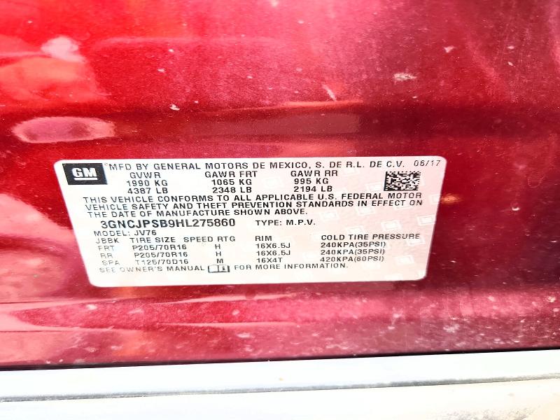 Продаж на аукціоні авто 2017 Chevrolet Trax, vin: 3GNCJPSB9HL275860, номер лоту: 64054716