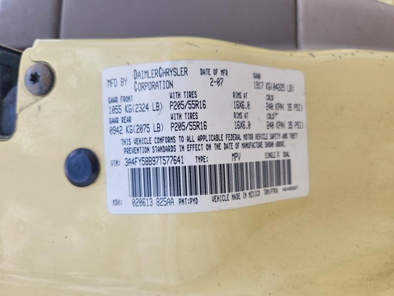 2007 Chrysler Pt Cruiser მანქანა იყიდება აუქციონზე, vin: 3A4FY58B97T577641, აუქციონის ნომერი: 64672016