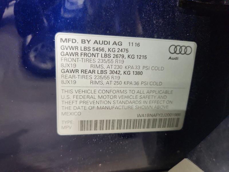 Aukcja sprzedaży 2018 Audi Q5, vin: WA1BNAFY2J2001986, numer aukcji: 65048426
