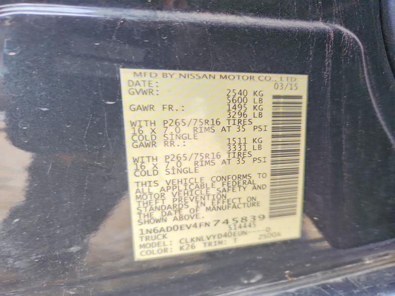Aukcja sprzedaży 2015 Nissan Frontier, vin: 1N6AD0EV4FN745839, numer aukcji: 63418856