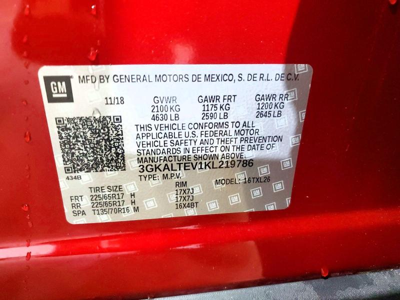 Aukcja sprzedaży 2019 Gmc Terrain, vin: 3GKALTEV1KL219786, numer aukcji: 63554336