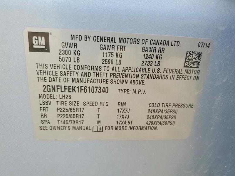 Продаж на аукціоні авто 2015 Chevrolet Equinox, vin: 2GNFLFEK1F6107340, номер лоту: 63995216