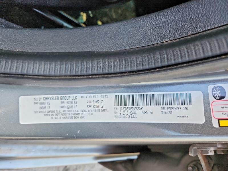 Продаж на аукціоні авто 2013 Dodge Avenger, vin: 1C3CDZAB0DN658002, номер лоту: 63735896