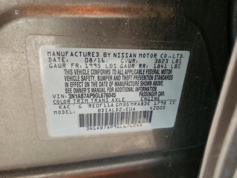 Aukcja sprzedaży 2016 Nissan Sentra, vin: 3N1AB7AP9GL676045, numer aukcji: 67200896