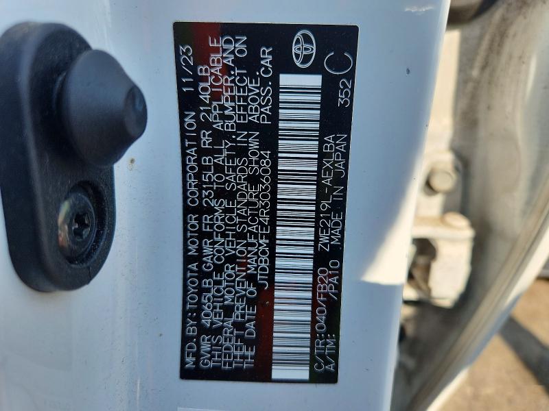 Aukcja sprzedaży 2024 Toyota Corolla Hybrid, vin: JTDBCMFE4R3036084, numer aukcji: 66988176