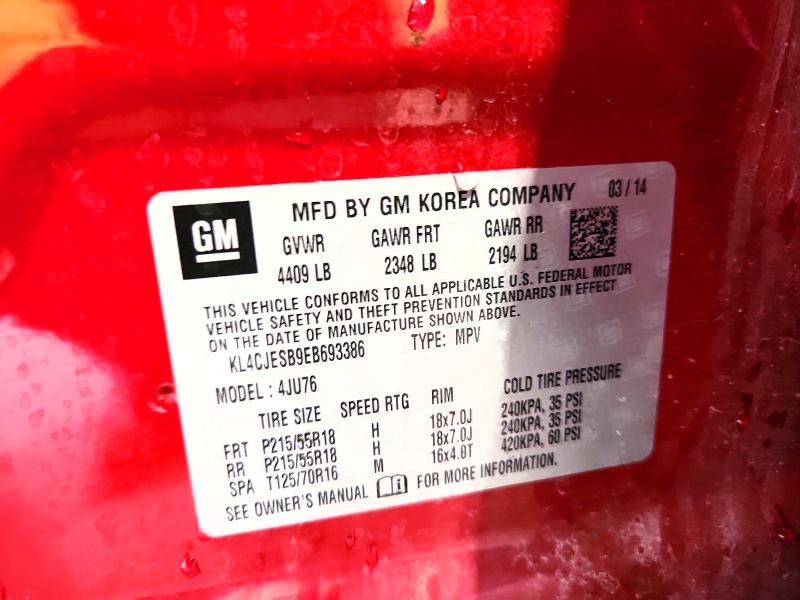 Aukcja sprzedaży 2014 Buick Encore, vin: KL4CJESB9EB693386, numer aukcji: 66183826