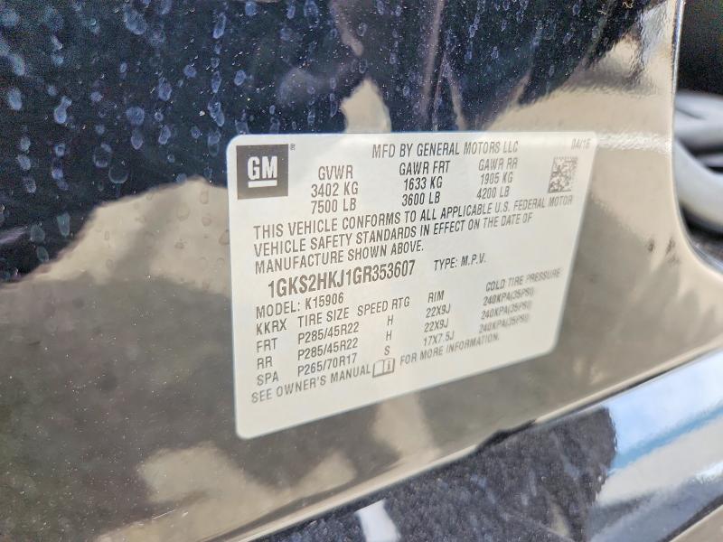 65954756 :رقم المزاد ، 1GKS2HKJ1GR353607 vin ، 2016 Gmc Yukon Xl مزاد بيع