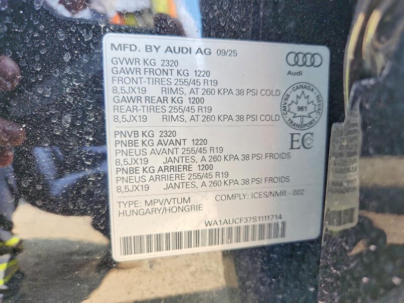 Продажа на аукционе авто 2025 Audi Q3, vin: WA1AUCF37S1111714, номер лота: 63557826