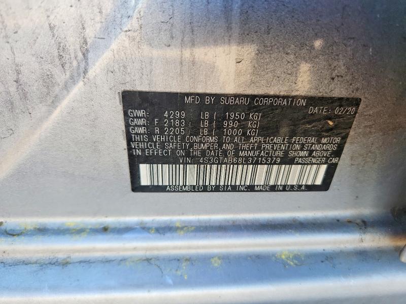 Продаж на аукціоні авто 2020 Subaru Impreza, vin: 4S3GTAB68L3715379, номер лоту: 66371196