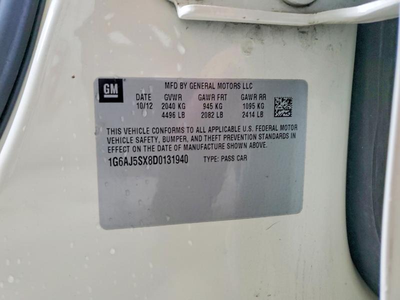 2013 Cadillac Ats მანქანა იყიდება აუქციონზე, vin: 1G6AJ5SX8D0131940, აუქციონის ნომერი: 65852306
