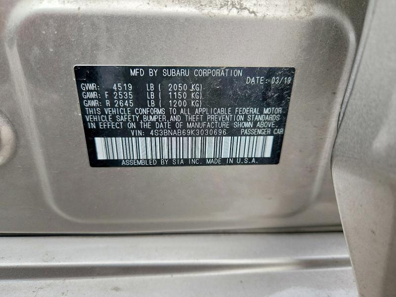 Aukcja sprzedaży 2019 Subaru Legacy, vin: 4S3BNAB69K3030696, numer aukcji: 64420606
