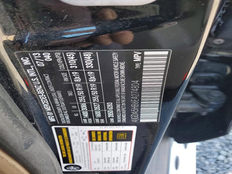 Aukcja sprzedaży 2014 Mercedes-benz Ml, vin: 4JGDA5HB6EA274804, numer aukcji: 65866996