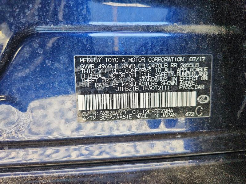 Aukcja sprzedaży 2017 Lexus Gs 350, vin: JTHBZ1BL1HA012111, numer aukcji: 64551576