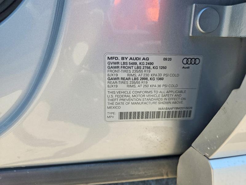 Aukcja sprzedaży 2021 Audi Q5, vin: WA1BAAFY8M2010028, numer aukcji: 67193896