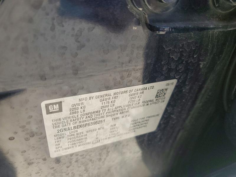Продажа на аукционе авто 2015 Chevrolet Equinox, vin: 2GNALBEK6F6396251, номер лота: 62611856