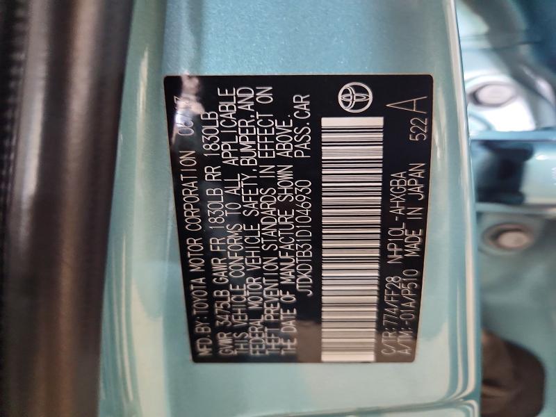 Aukcja sprzedaży 2013 Toyota Prius C, vin: JTDKDTB31D1046930, numer aukcji: 64405066