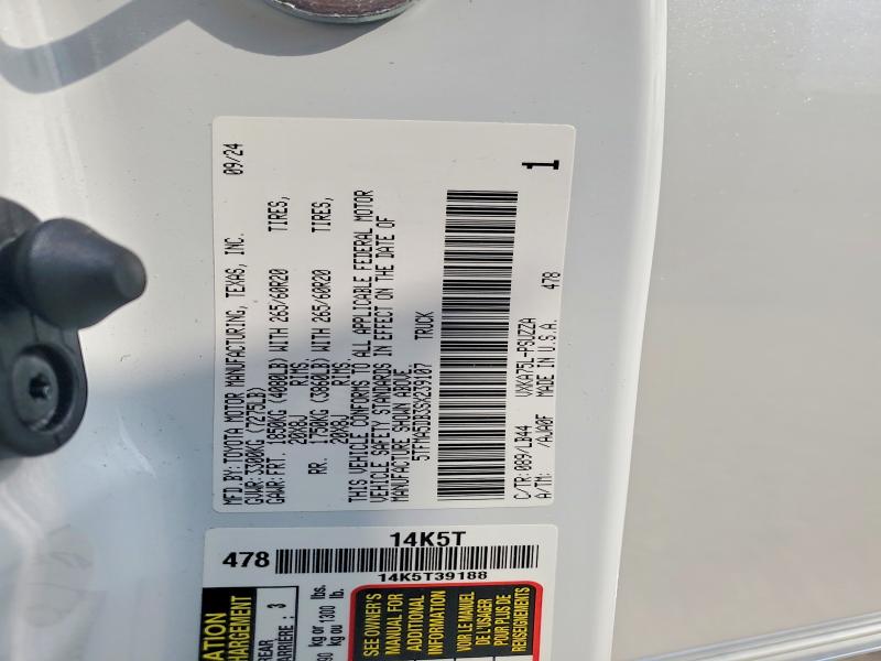 2025 Toyota Tundra მანქანა იყიდება აუქციონზე, vin: 5TFMA5DB3SX239107, აუქციონის ნომერი: 64683966