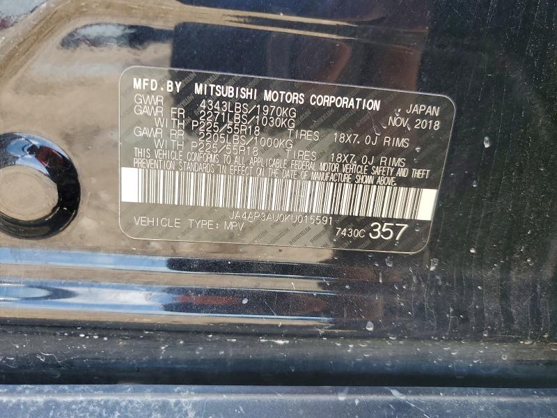 2019 Mitsubishi Outlander Sport მანქანა იყიდება აუქციონზე, vin: JA4AP3AU0KU015591, აუქციონის ნომერი: 67186596