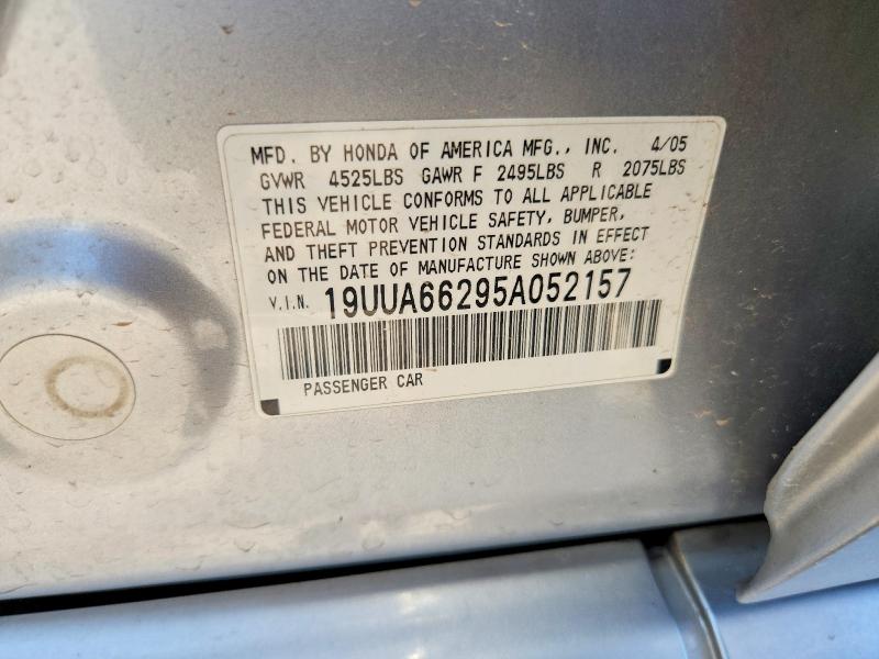 2005 Acura Tl მანქანა იყიდება აუქციონზე, vin: 19UUA66295A052157, აუქციონის ნომერი: 66274176