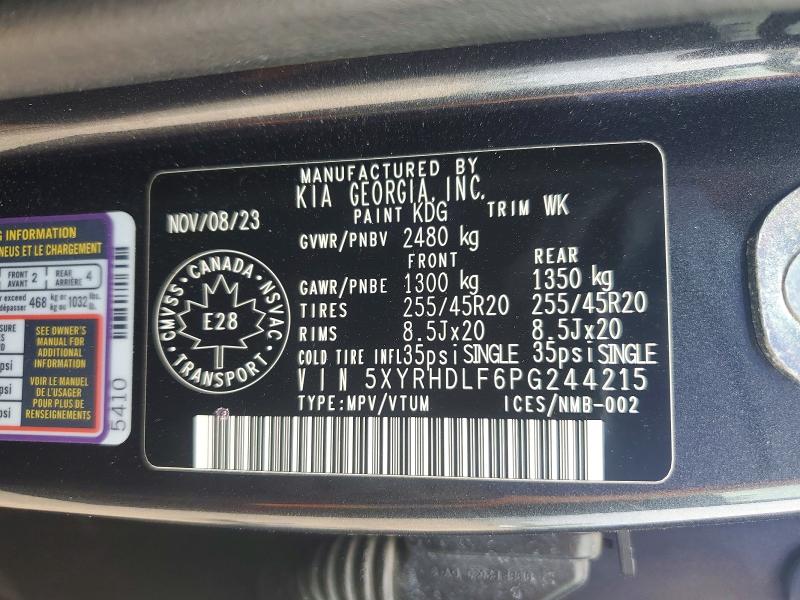 Aukcja sprzedaży 2023 Kia Sorento, vin: 5XYRHDLF6PG244215, numer aukcji: 64563616