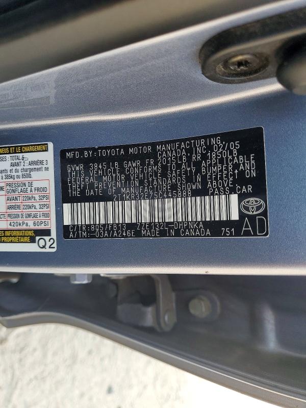 Продажа на аукционе авто 2005 Toyota Matrix, vin: 2T1KR32E75C445888, номер лота: 64738596