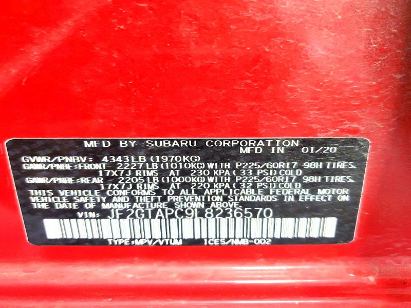 Продаж на аукціоні авто 2020 Subaru Crosstrek, vin: JF2GTAPC9L8236570, номер лоту: 64258646