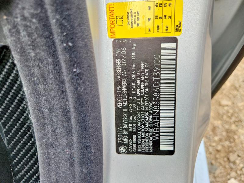 Продажа на аукционе авто 2006 Bmw 750, vin: WBAHN83586DT39100, номер лота: 63805546