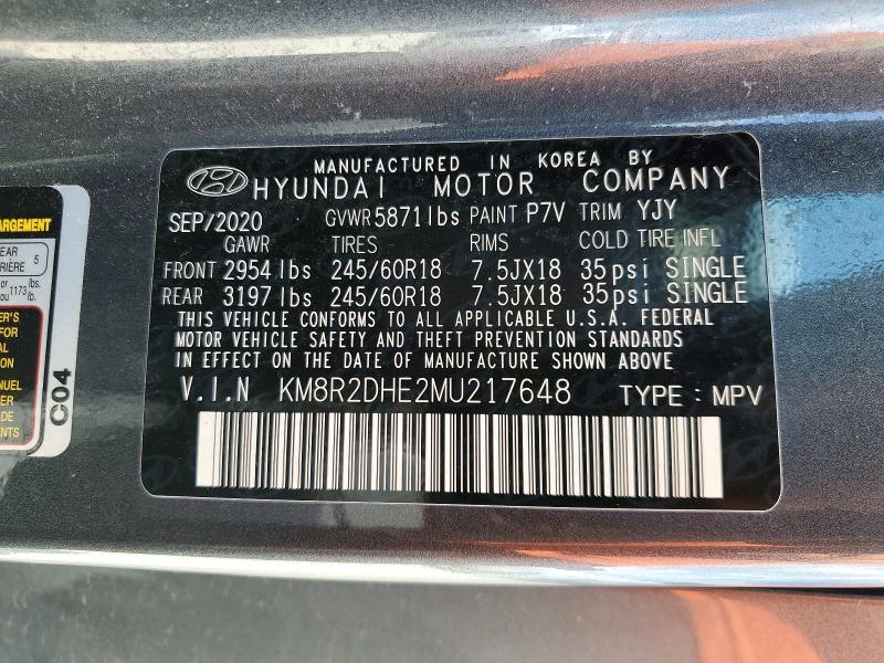 Продажа на аукционе авто 2021 Hyundai Palisade, vin: KM8R2DHE2MU217648, номер лота: 65936206
