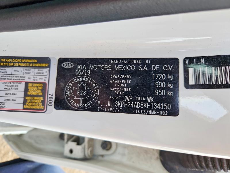Продажа на аукционе авто 2019 Kia Forte, vin: 3KPF24AD8KE134150, номер лота: 64788646