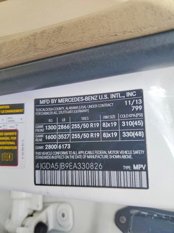 Продаж на аукціоні авто 2014 Mercedes-benz Ml, vin: 4JGDA5JB9EA330826, номер лоту: 64496456