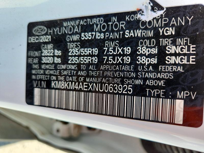 65704376 :رقم المزاد ، KM8KM4AEXNU063925 vin ، 2022 Hyundai Ioniq 5 مزاد بيع