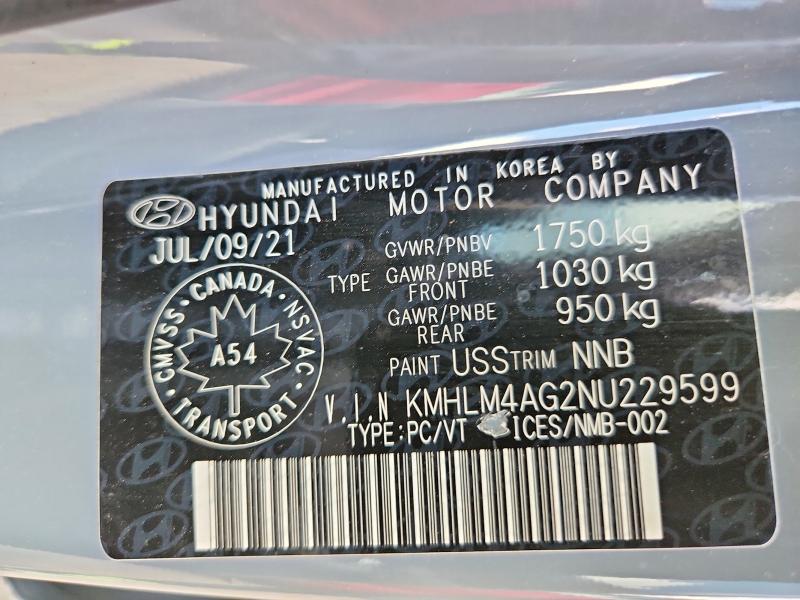 Aukcja sprzedaży 2022 Hyundai Elantra, vin: KMHLM4AG2NU229599, numer aukcji: 63080756