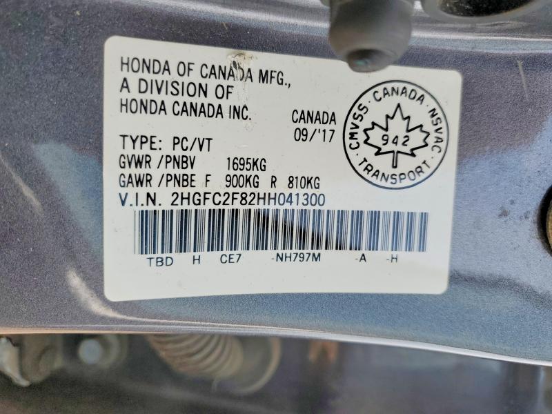 Продажа на аукционе авто 2017 Honda Civic, vin: 2HGFC2F82HH041300, номер лота: 64555616