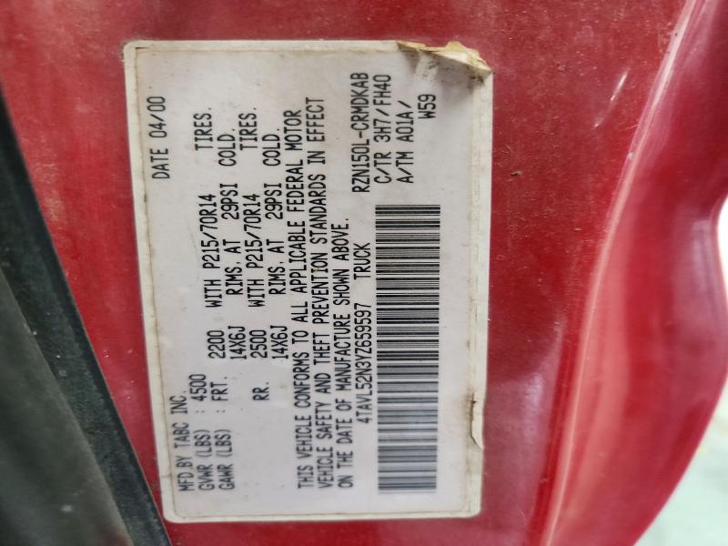 Auction sale of the 2000 Toyota Tacoma, vin: 4TAVL52N3YZ659597, lot number: 63770286