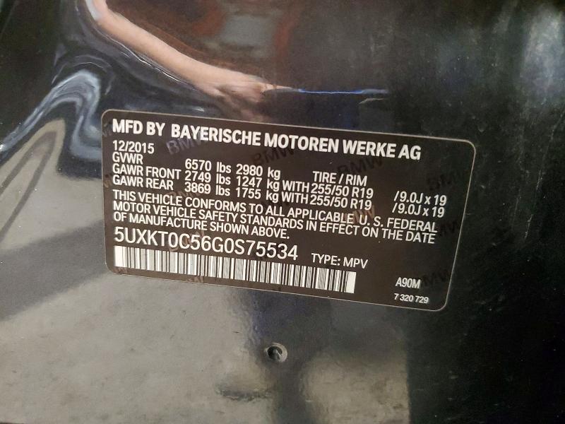 Aukcja sprzedaży 2016 Bmw X5, vin: 5UXKT0C56G0S75534, numer aukcji: 64666636