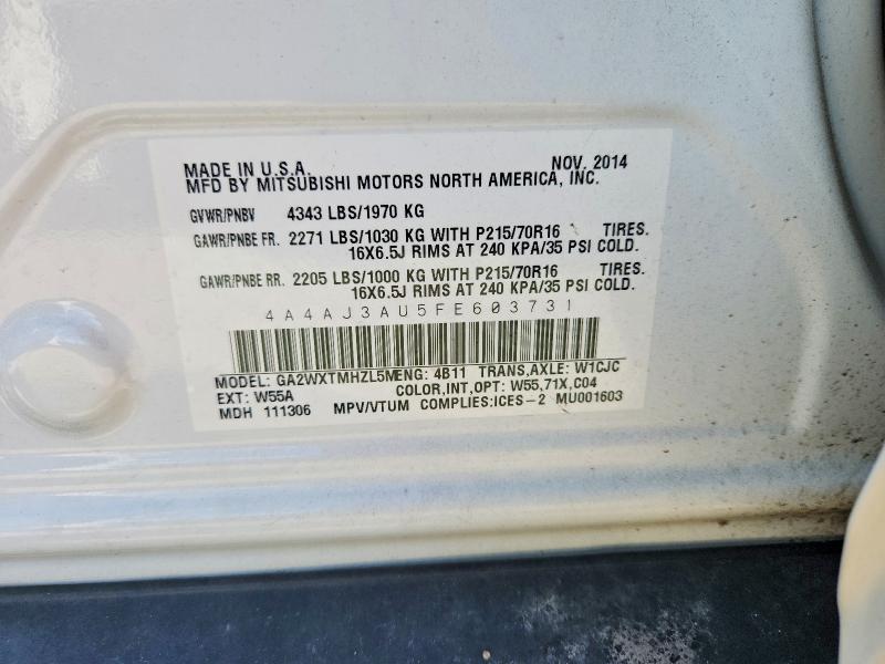 Продажа на аукционе авто 2015 Mitsubishi Rvr, vin: 4A4AJ3AU5FE603731, номер лота: 62840696