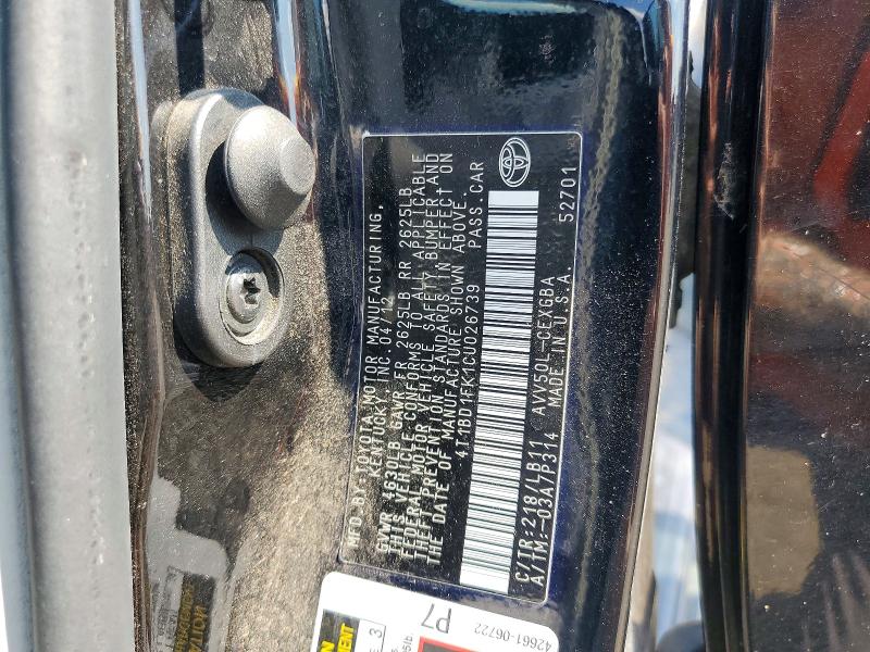 Продаж на аукціоні авто 2012 Toyota Camry Hybrid, vin: 4T1BD1FK1CU026739, номер лоту: 63795656