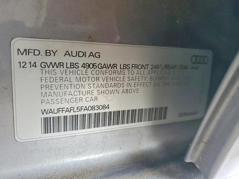 65540256 :رقم المزاد ، WAUFFAFL5FA083084 vin ، 2015 Audi A4 مزاد بيع