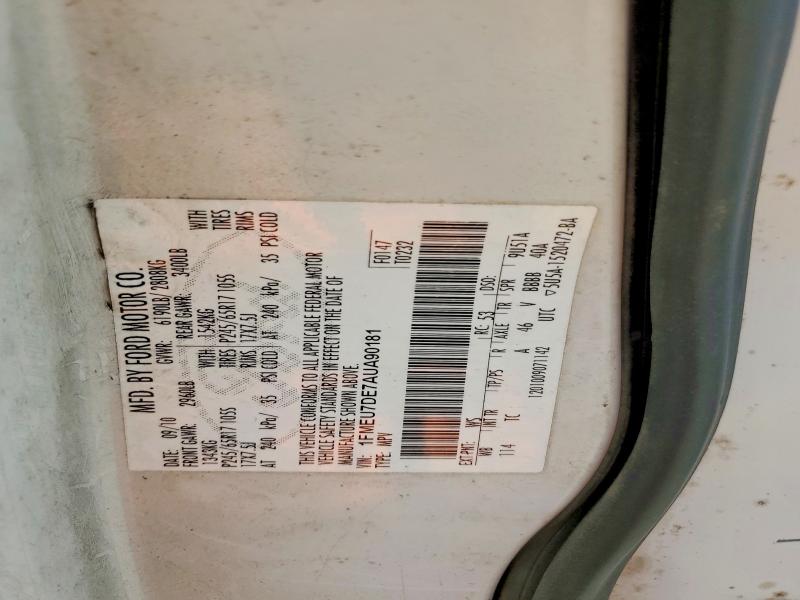 64045536 :رقم المزاد ، 1FMEU7DE7AUA90181 vin ، 2010 Ford Explorer مزاد بيع