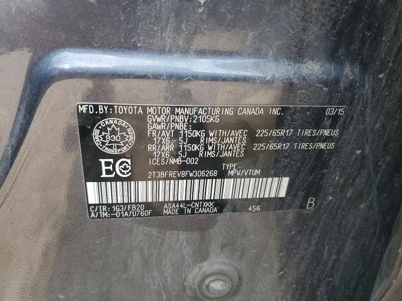 Aukcja sprzedaży 2015 Toyota Rav4, vin: 2T3BFREV8FW306268, numer aukcji: 62898416