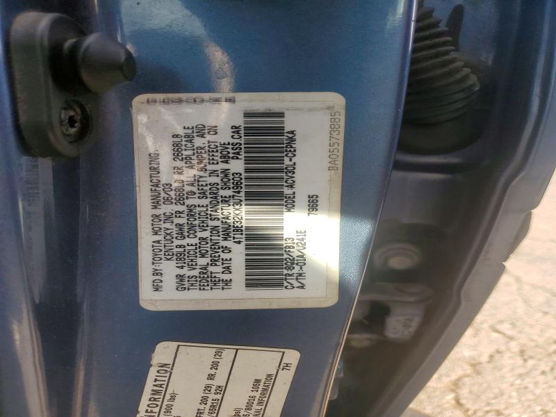 Aukcja sprzedaży 2003 Toyota Camry, vin: 4T1BE32KX3U749603, numer aukcji: 62913646