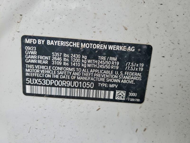 Aukcja sprzedaży 2024 Bmw X3, vin: 5UX53DP00R9U01050, numer aukcji: 65463836