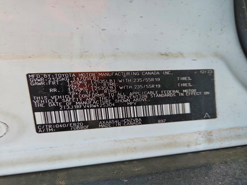 65942006 :رقم المزاد ، 2T3J1RFV4RW425304 vin ، 2024 Toyota Rav4 مزاد بيع